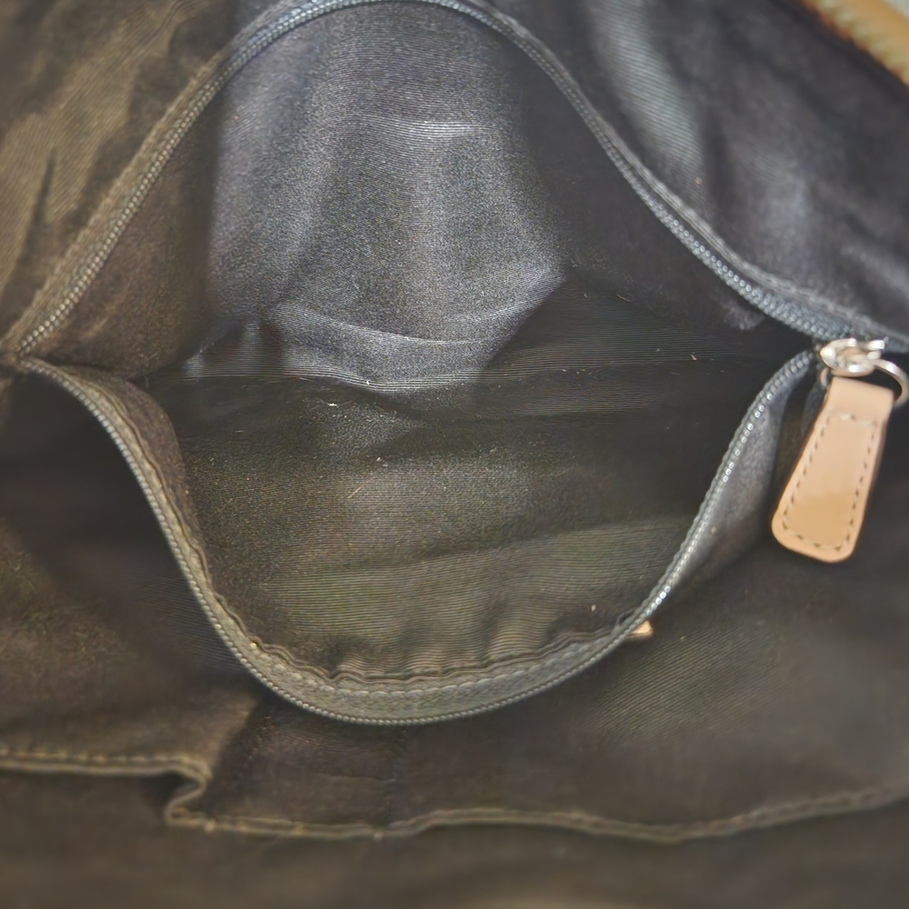 Coach Peyton Tan And Black Patent Leather Satchel with Quilted Design - Picture 9 of 11